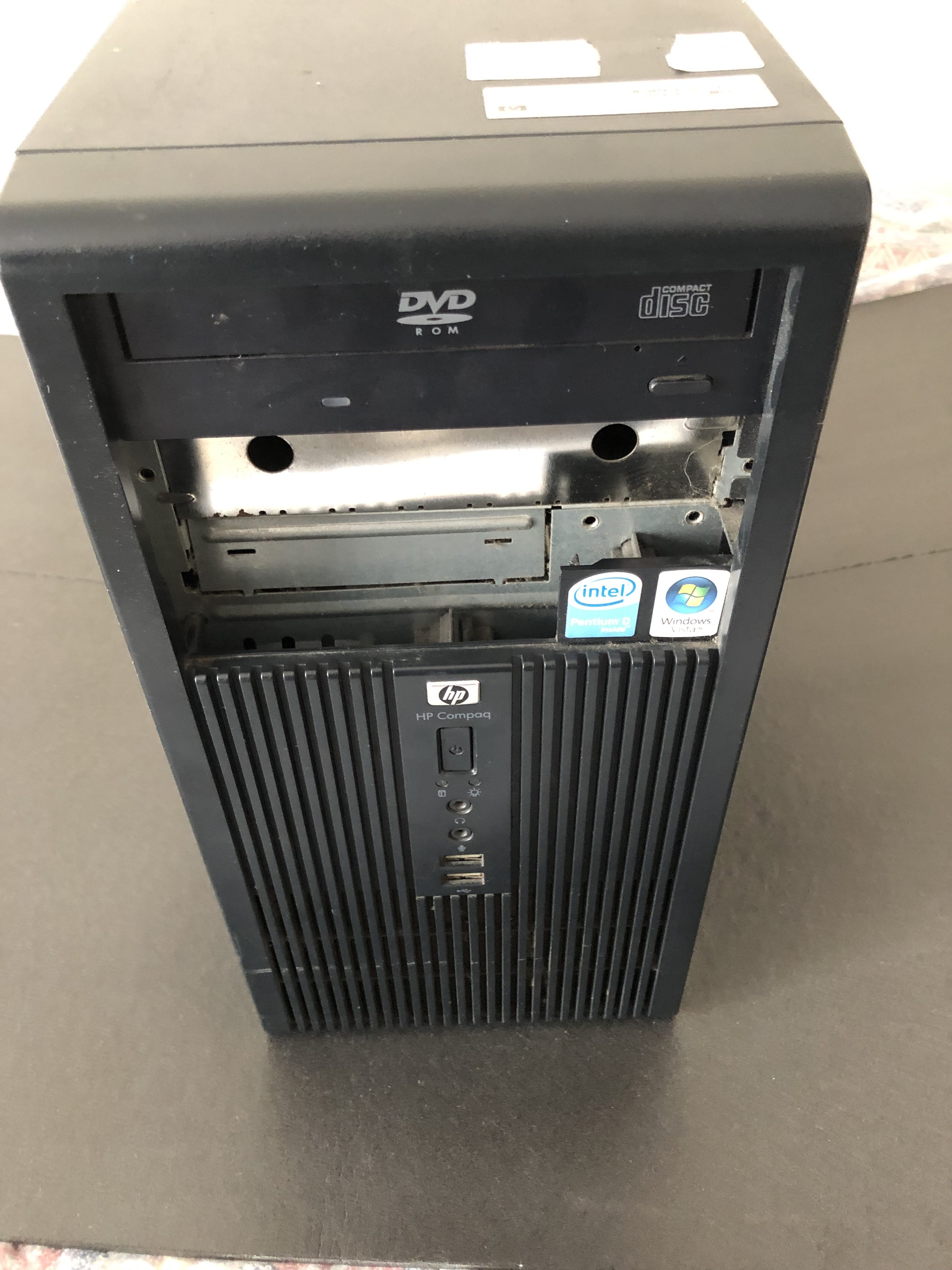 HP Compaq DX2300 Microtower, Black, Windows 10 Home. Intel Dual Core Processor
