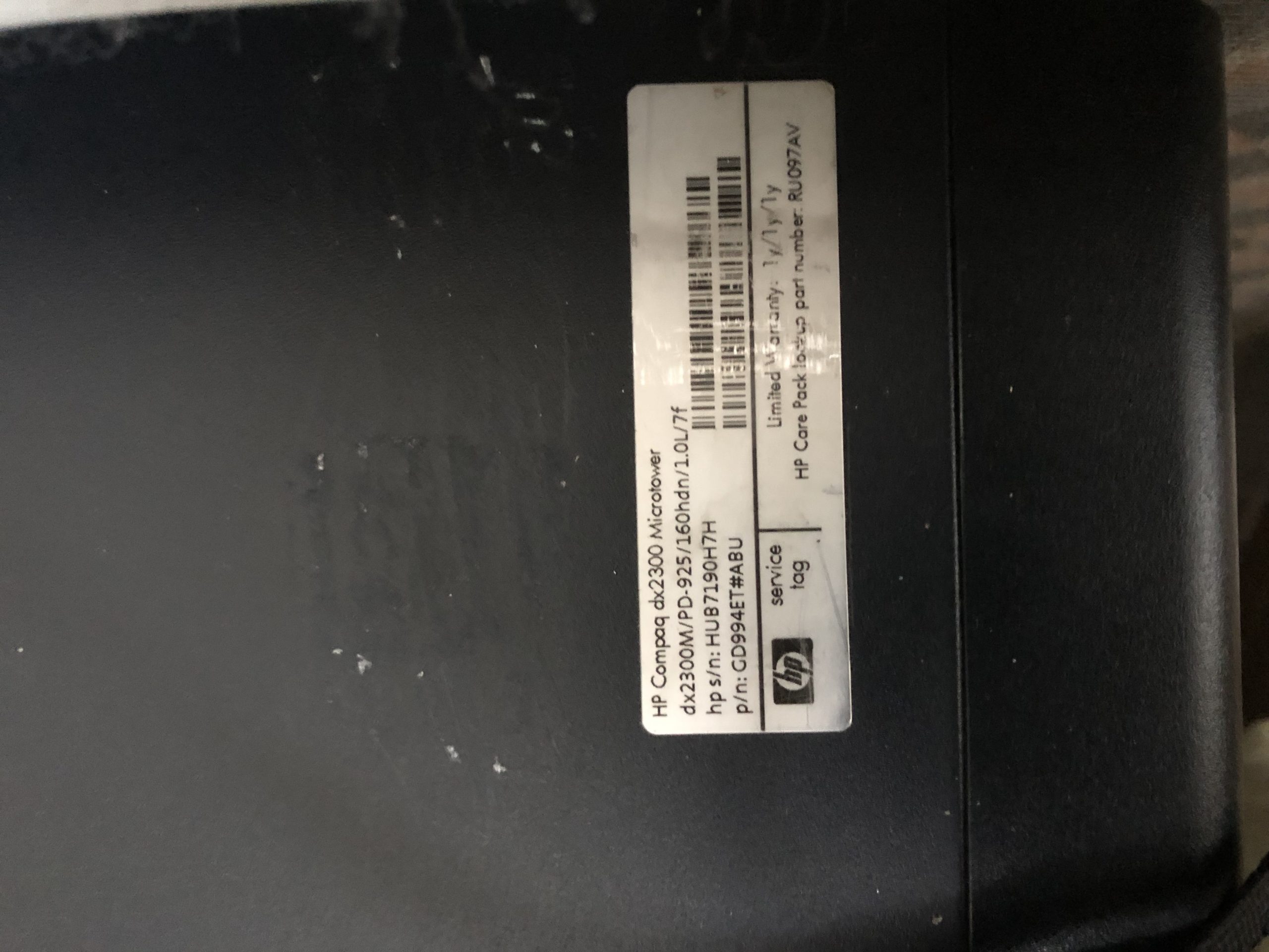 HP Compaq DX2300 Microtower, Black, Windows 10 Home. Intel Dual Core Processor