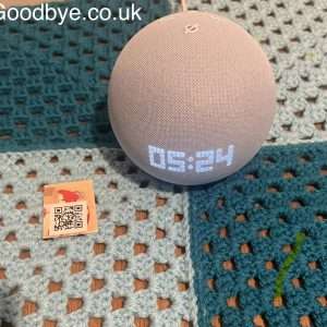 IMG_5708 Amazon Echo Dot Smart Speaker with Clock and Alexa Voice Recognition & Control, 5th Generation (2022), Blue