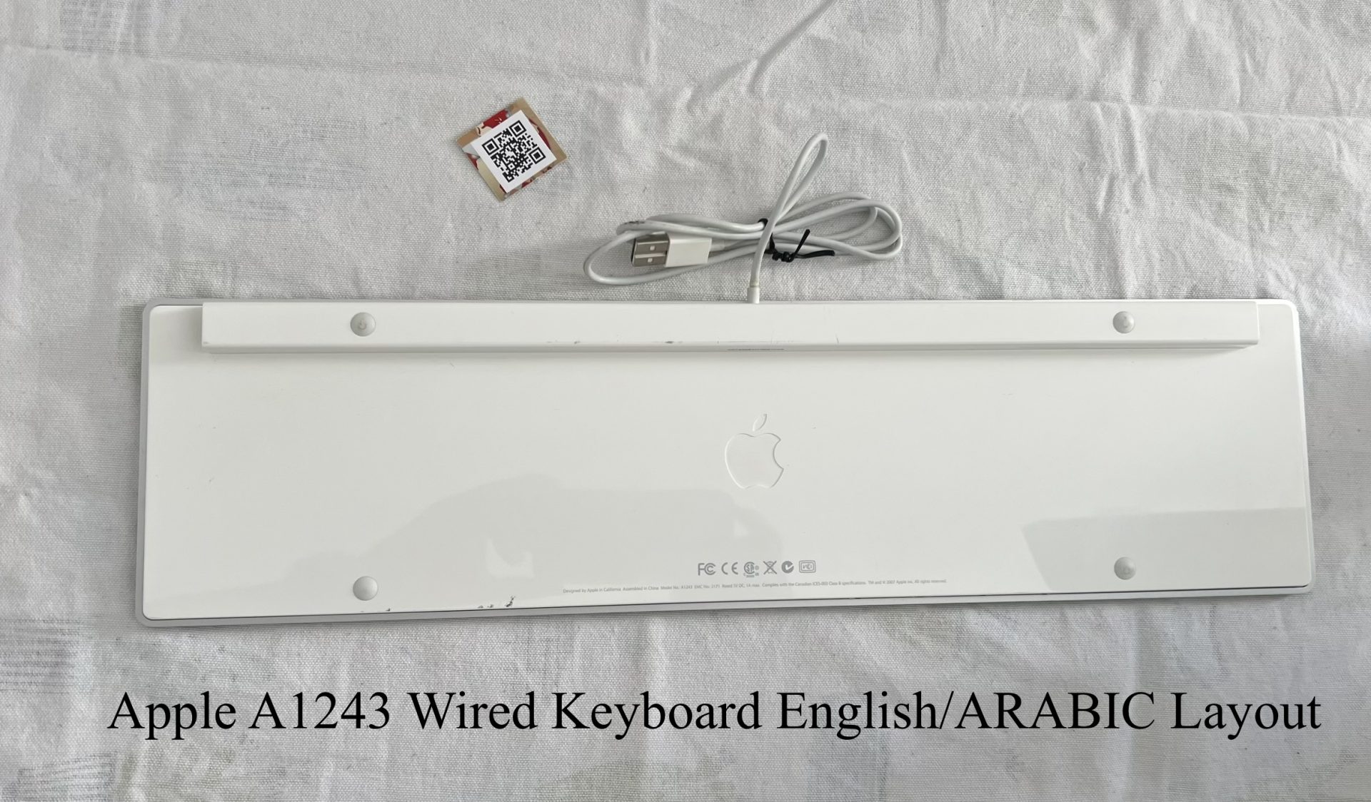  Genuine Apple Keyboard A1243 - USB Wired - Engllish UK / Arabic Layout